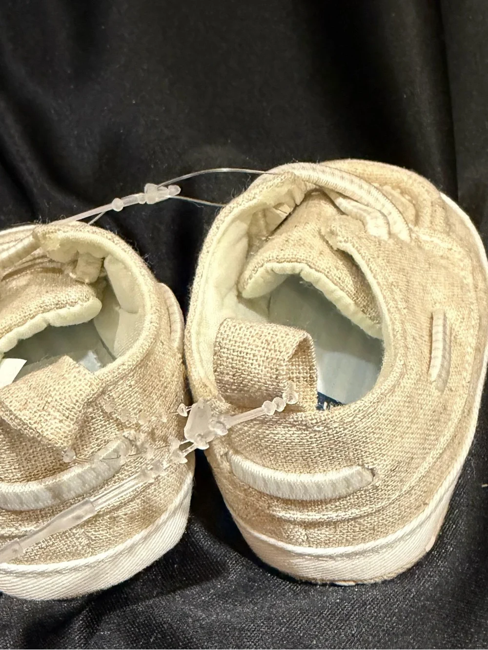 Carter's Neutral Beige Canvas Baby Slip-On Shoes 3-6 months